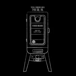 Pit Boss 3-Series Analog Vertical Smoker, Blue Hammertone -Ash Roamer Sales Store 10772interior