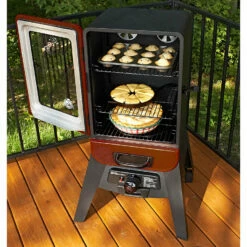 Pit Boss 2-Series Gas Vertical Smoker, Red Hammertone -Ash Roamer Sales Store 10791 PBV2G1 Gas2copy