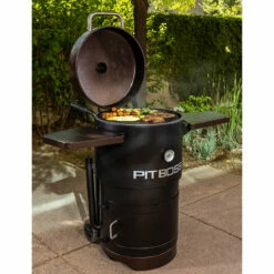 Pit Boss Champion Barrel Charcoal Smoker, Mahogany -Ash Roamer Sales Store 10796 ls2