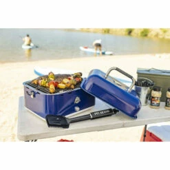 Pit Boss Pit Stop, Portable Charcoal Grill W/ Cover And Bag - Blue -Ash Roamer Sales Store 10824 pit stop charcoal lifestyle beach