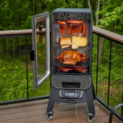 Pit Boss 3-Series Digital Vertical Smoker, Silver Hammertone -Ash Roamer Sales Store 10947 Digital Vertical Lifestyle2