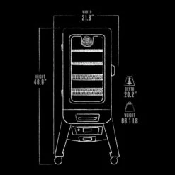 Pit Boss 3-Series Digital Vertical Smoker, Silver Hammertone -Ash Roamer Sales Store 10947 exteriordimensions