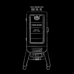 Pit Boss 3-Series Digital Vertical Smoker, Silver Hammertone -Ash Roamer Sales Store 10947 interiordimensions