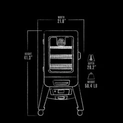 Pit Boss 2-Series Digital Vertical Smoker, Silver Hammertone -Ash Roamer Sales Store 10949 exteriordimensions