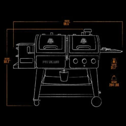 Pit Boss Sportsman 1230 Pellet/Gas Combo Grill 16 Pit Boss Sportsman 1230 Pellet/Gas Combo Grill -Ash Roamer Sales Store 1230 dimsexterior