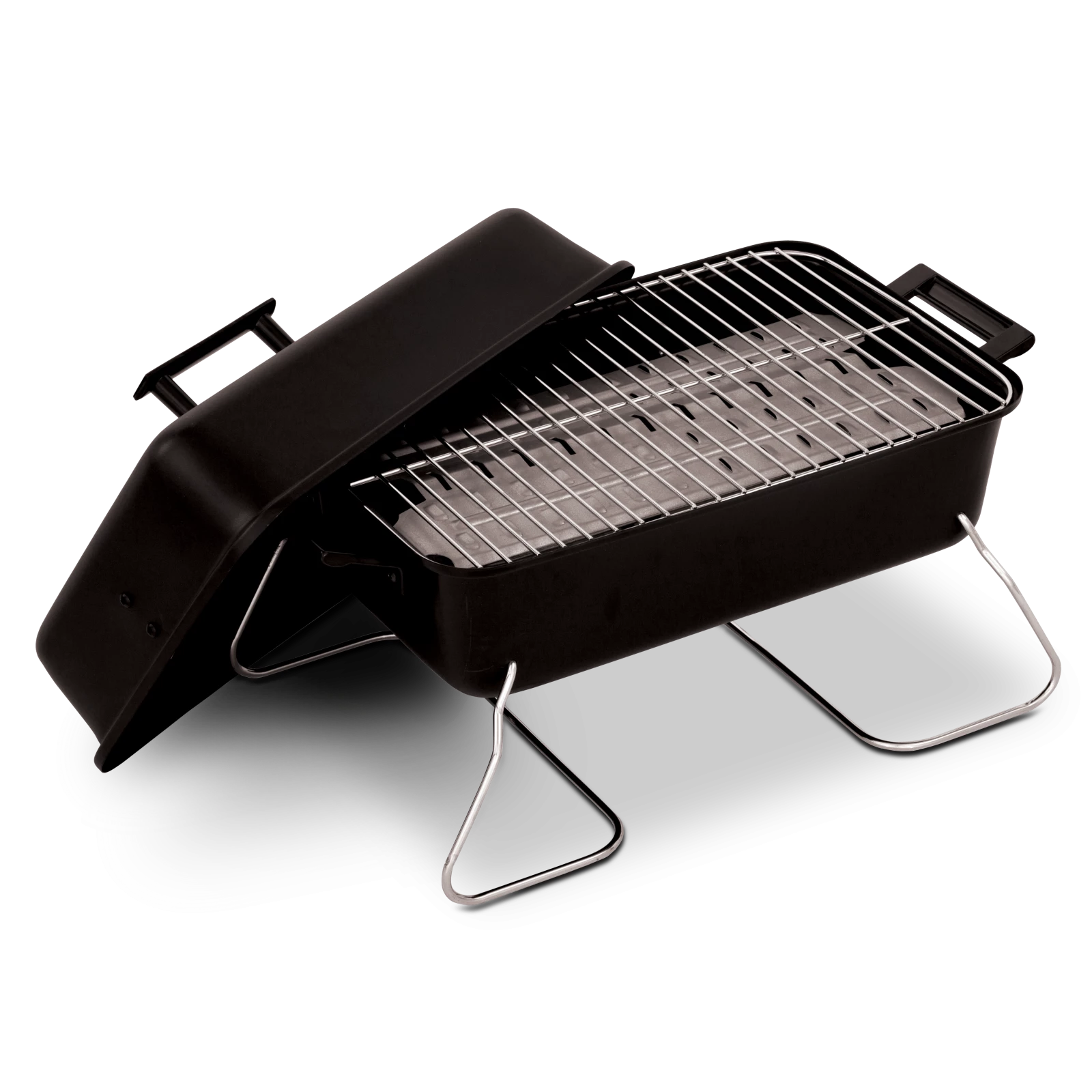 190 Sq. Inch Portable Charcoal Grill In Black 3 190 Sq. Inch Portable Charcoal Grill In Black