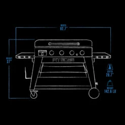 Pit Boss 4-Burner Ultimate Lift-Off Griddle 16 Pit Boss 4-Burner Ultimate Lift-Off Griddle -Ash Roamer Sales Store 4burnerexteriordimensions