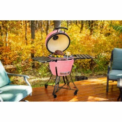 Pit Boss K24 Ceramic Charcoal Grill | Pink -Ash Roamer Sales Store 71246 Pink Charcoal Kamado 24 Ceramic Lifestyle