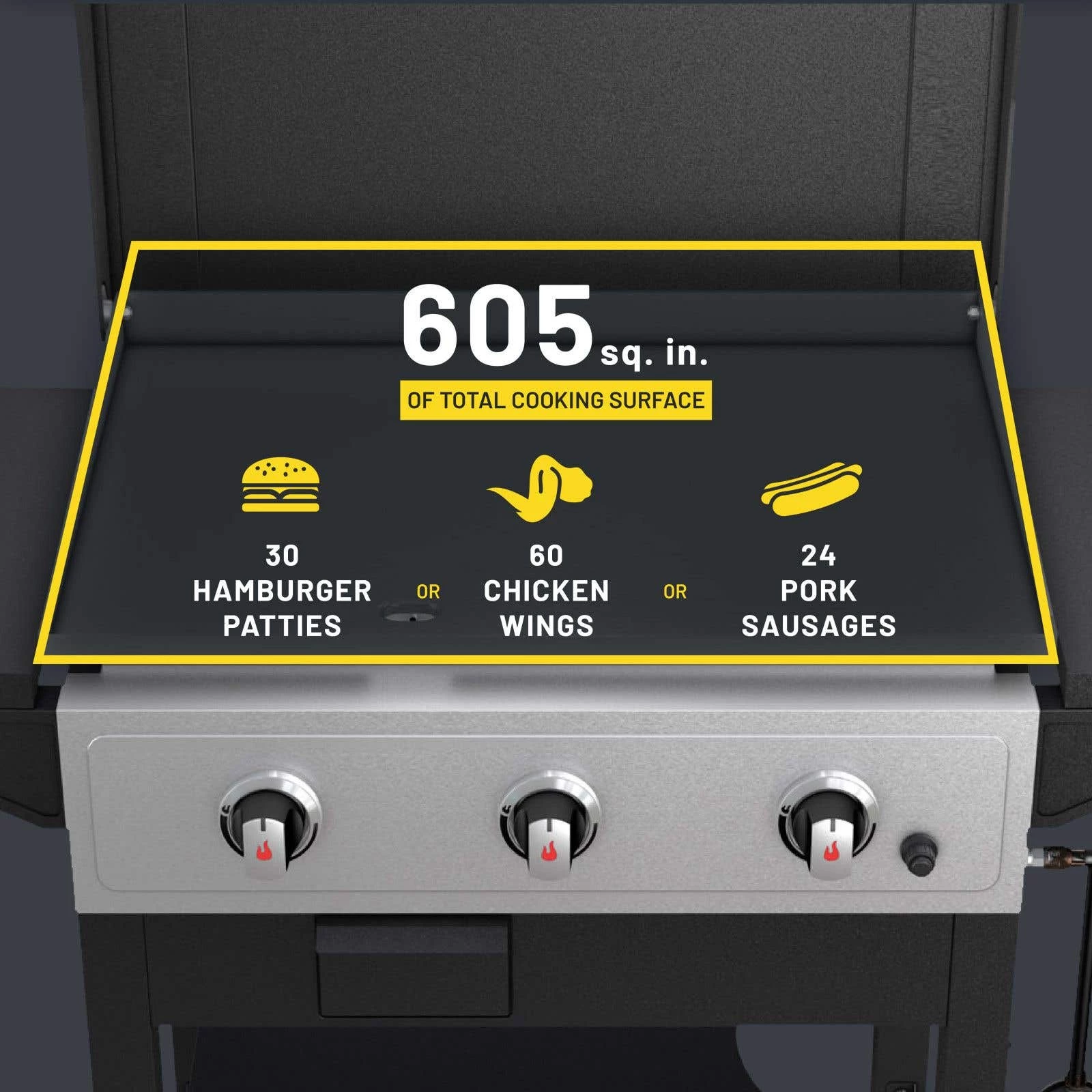 3-Burner Gas Griddle Cart 9 3-Burner Gas Griddle Cart - Image 7