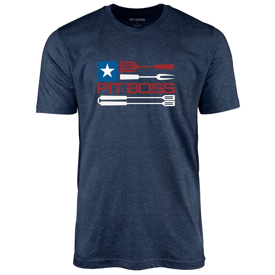 Pit Boss Tools Flag T- Shirt - Navy Heather - S 3 Pit Boss Tools Flag T- Shirt - Navy Heather - S