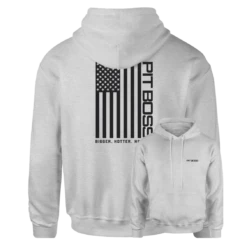 Pit Boss Vertical Flag Hoody - Heather Gray
