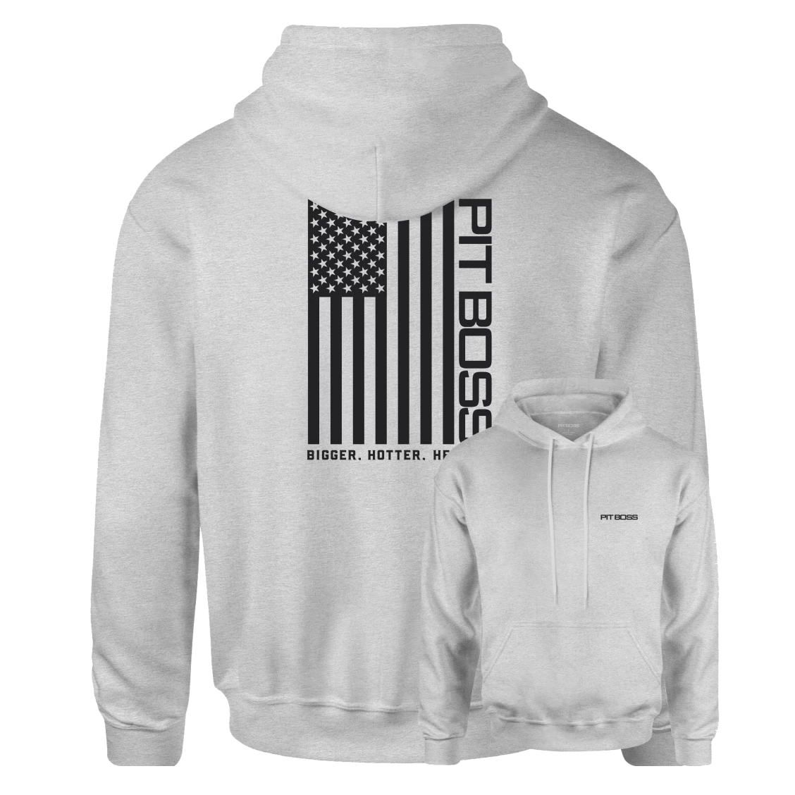 Pit Boss Vertical Flag Hoody - Heather Gray 3 Pit Boss Vertical Flag Hoody - Heather Gray