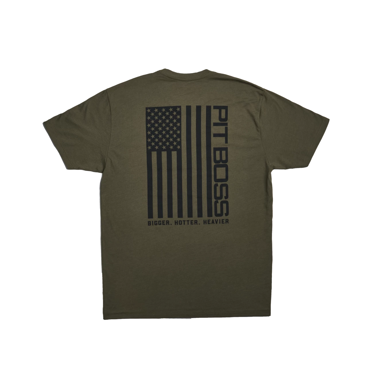 Pit Boss Vertical Flag Men’s T-Shirt - Military Heather Green - S 4 Pit Boss Vertical Flag Men’s T-Shirt - Military Heather Green - S - Image 2