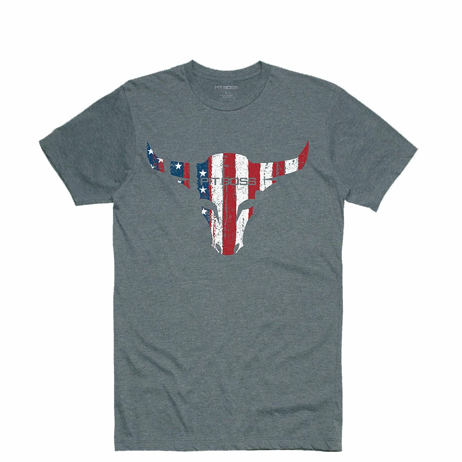 Pit Boss Men’s Heather American Bull T-Shirt - S 3 Pit Boss Men’s Heather American Bull T-Shirt - S